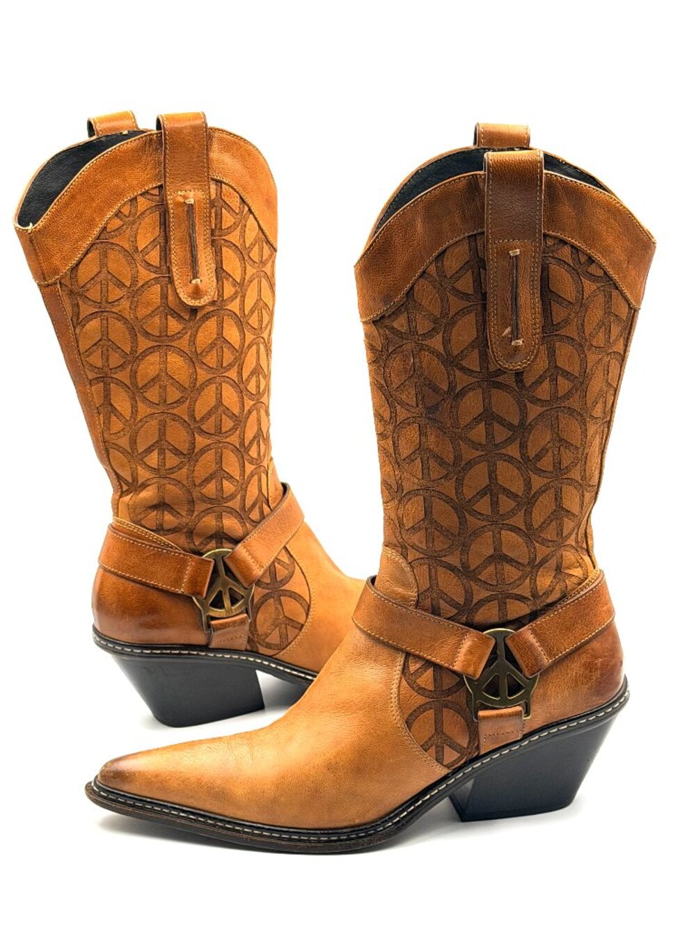Donald J Pliner Women's Jora Western Peace Sign Boots